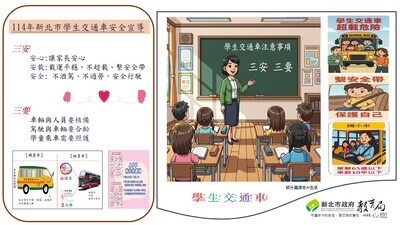 檢送學生交通車宣導文件1份，請查照。圖片